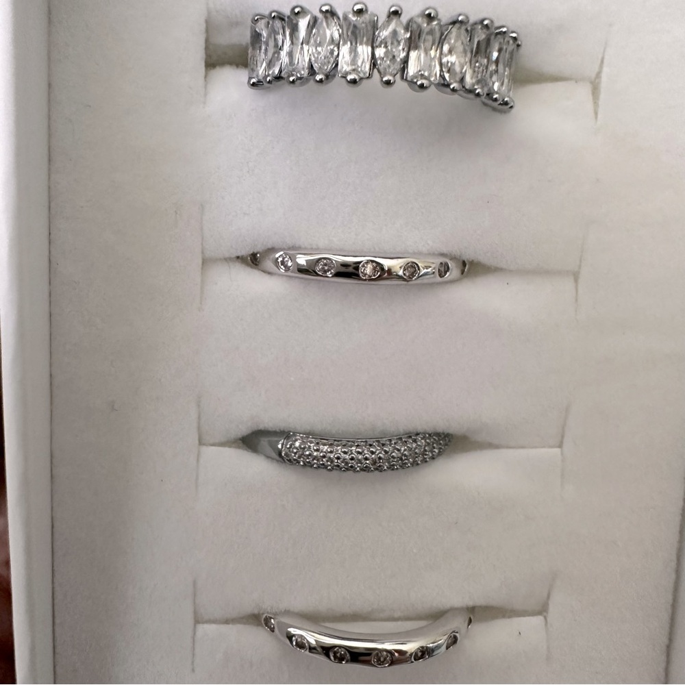 Bp Luxe Bands Ring Set, Size 6 Hematite Plating